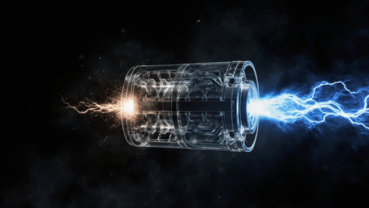 Transparent engine showing weak versus strong spark ignition comparison
