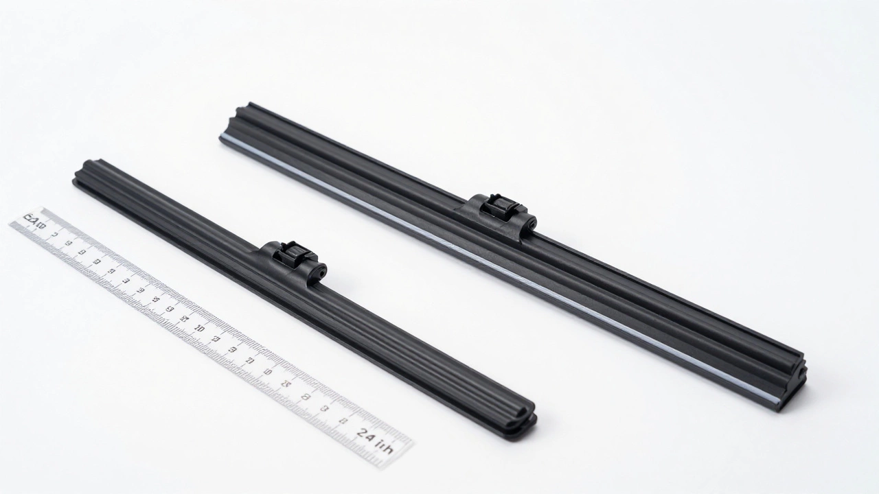 Side-by-side comparison of 22 and 24 inch wiper blades