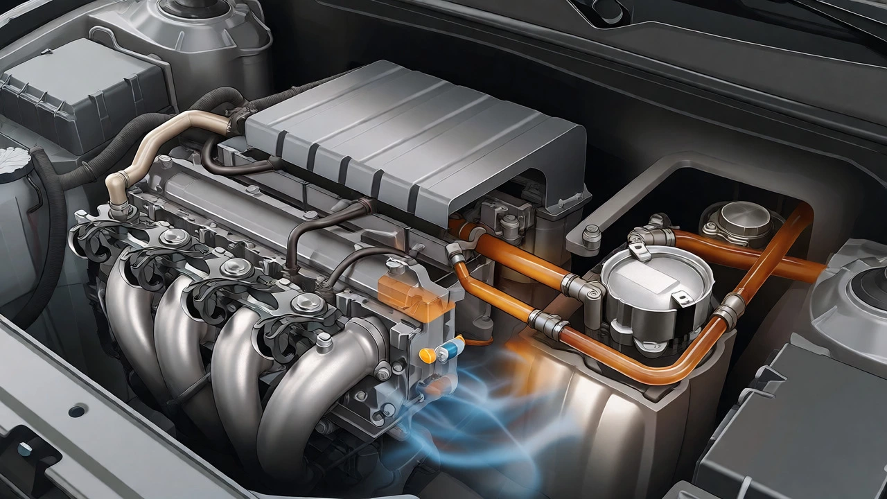Cutaway diagram showing fuel pump, lines, and engine sensors detecting lean mixtures